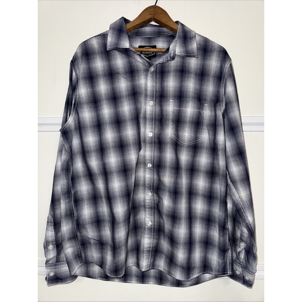Gibson Trading Company Men's Long Sleeve‎ Shirt Plaid Check Blue Large